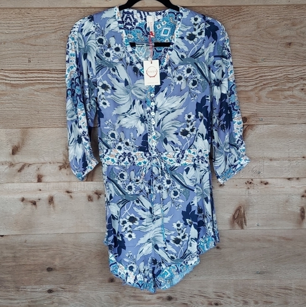 Raga Sweet Escape Floral Printed Romper Smal Nwt